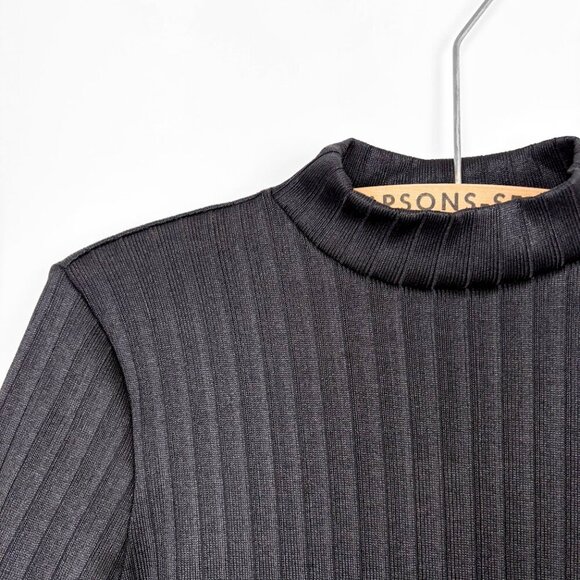 GAP Womens Ribbed Mockneck Black Midi Dress XS Bodycon - Picture 3 of 4